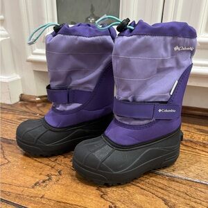 Columbia Girls Powderbug Plus II Purple Snow Boots Size 12